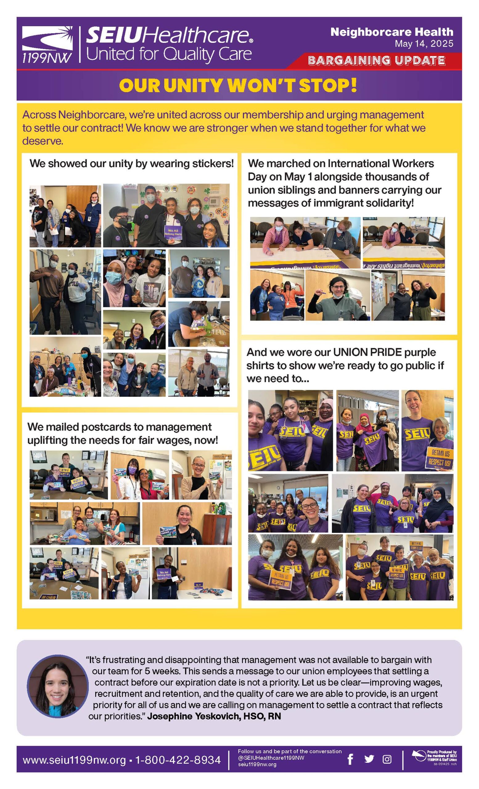 Our Unity Won't Stop!