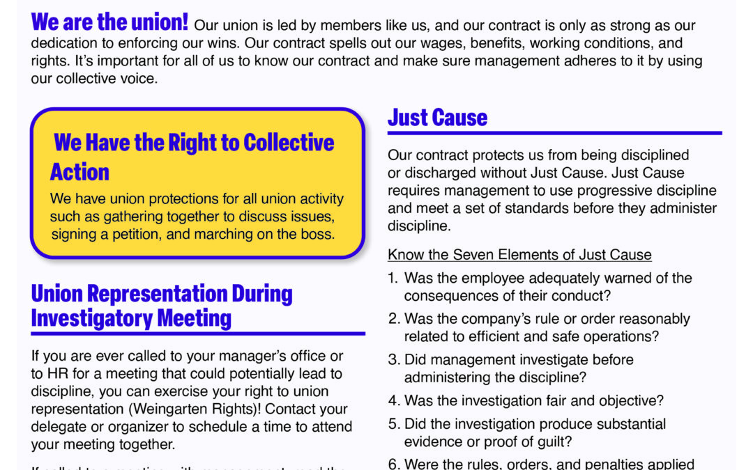 When we know our union rights, we hold management accountable!