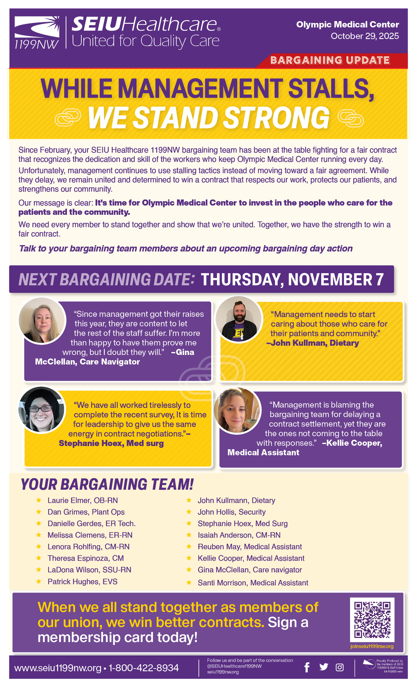 WHILE MANAGEMENT STALLS, WE STAND STRONG