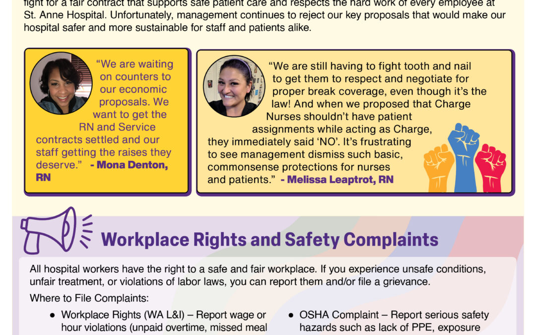 Frontline workers deserve respect, safe staffing, and fair pay!