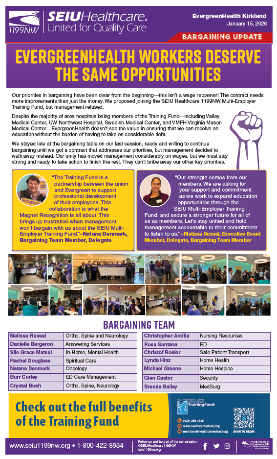 EvergreenHealth Workers Deserve the Same Opportunities