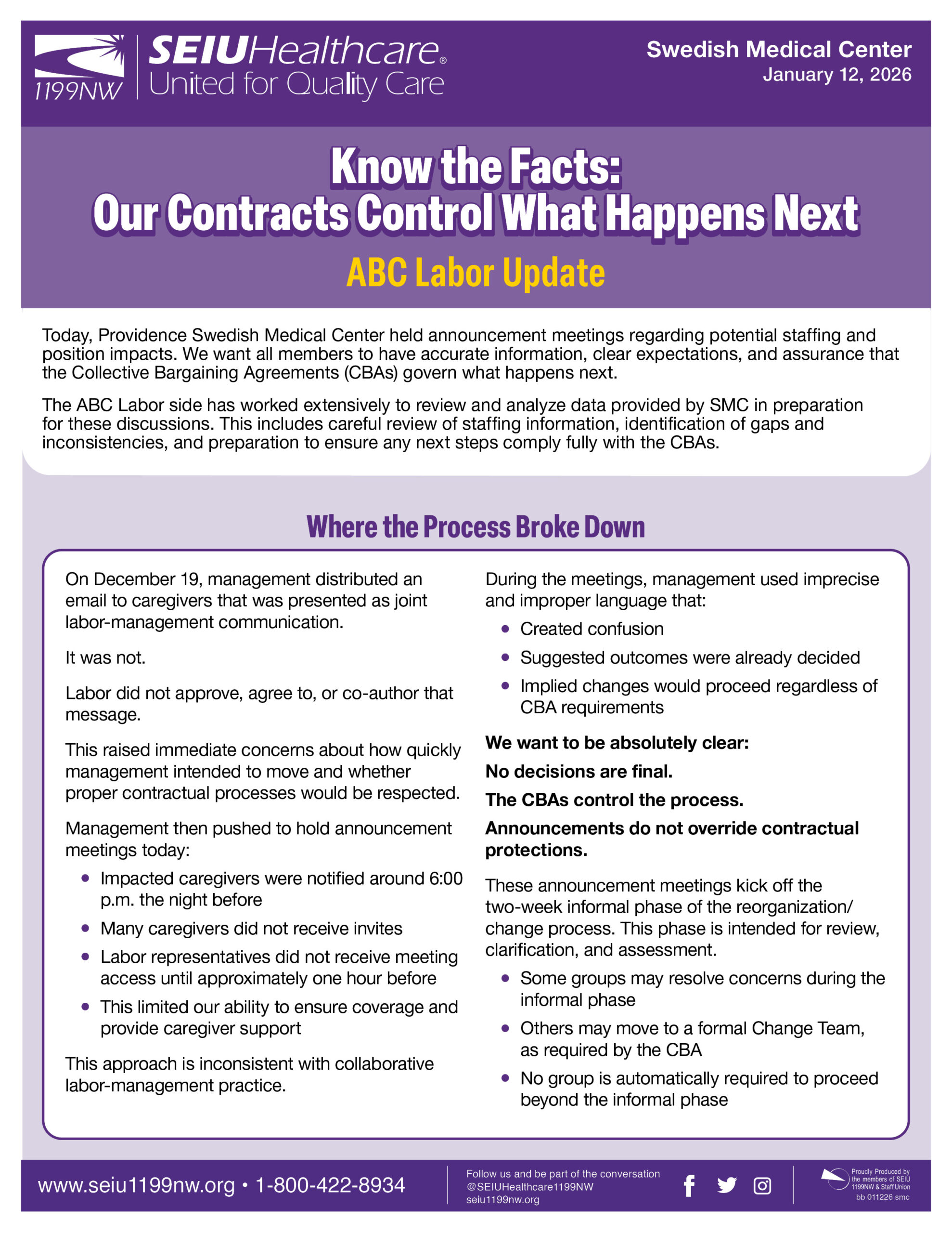 Know the Facts: Our Contracts Control What Happens Next