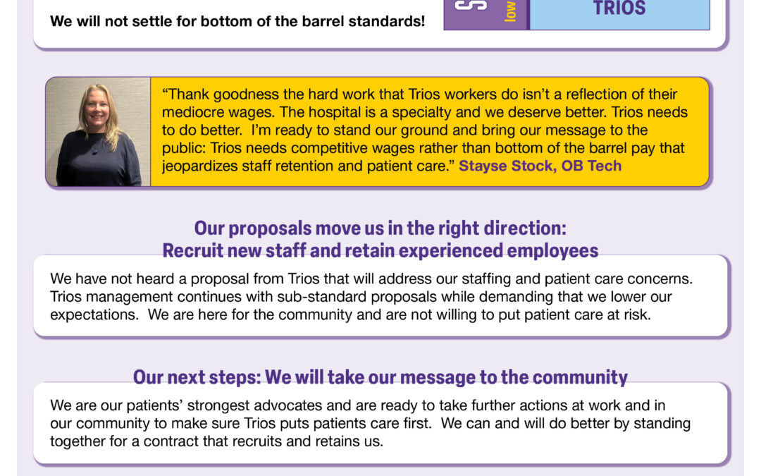 Trios’ Proposals Fail to Meet Their Commitments to the Community: We Demand Better!