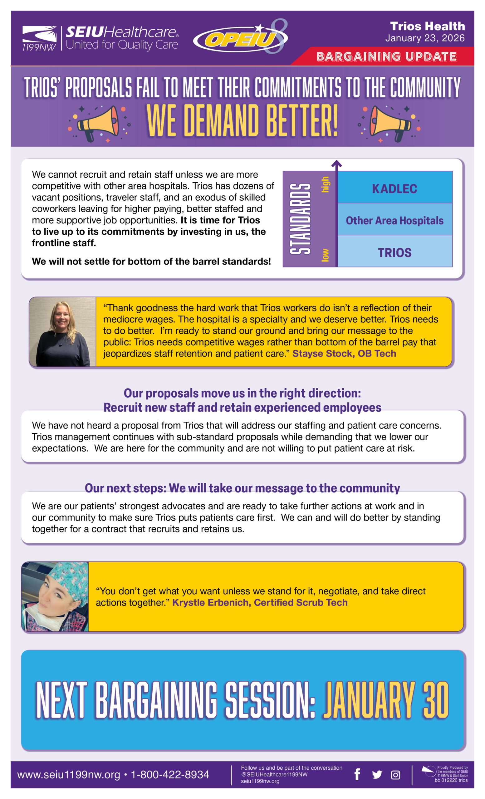 Trios’ Proposals Fail to Meet Their Commitments to the Community: We Demand Better!