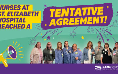 Nurses at St. Elizabeth Hospital reached a tentative agreement on a strong new contract