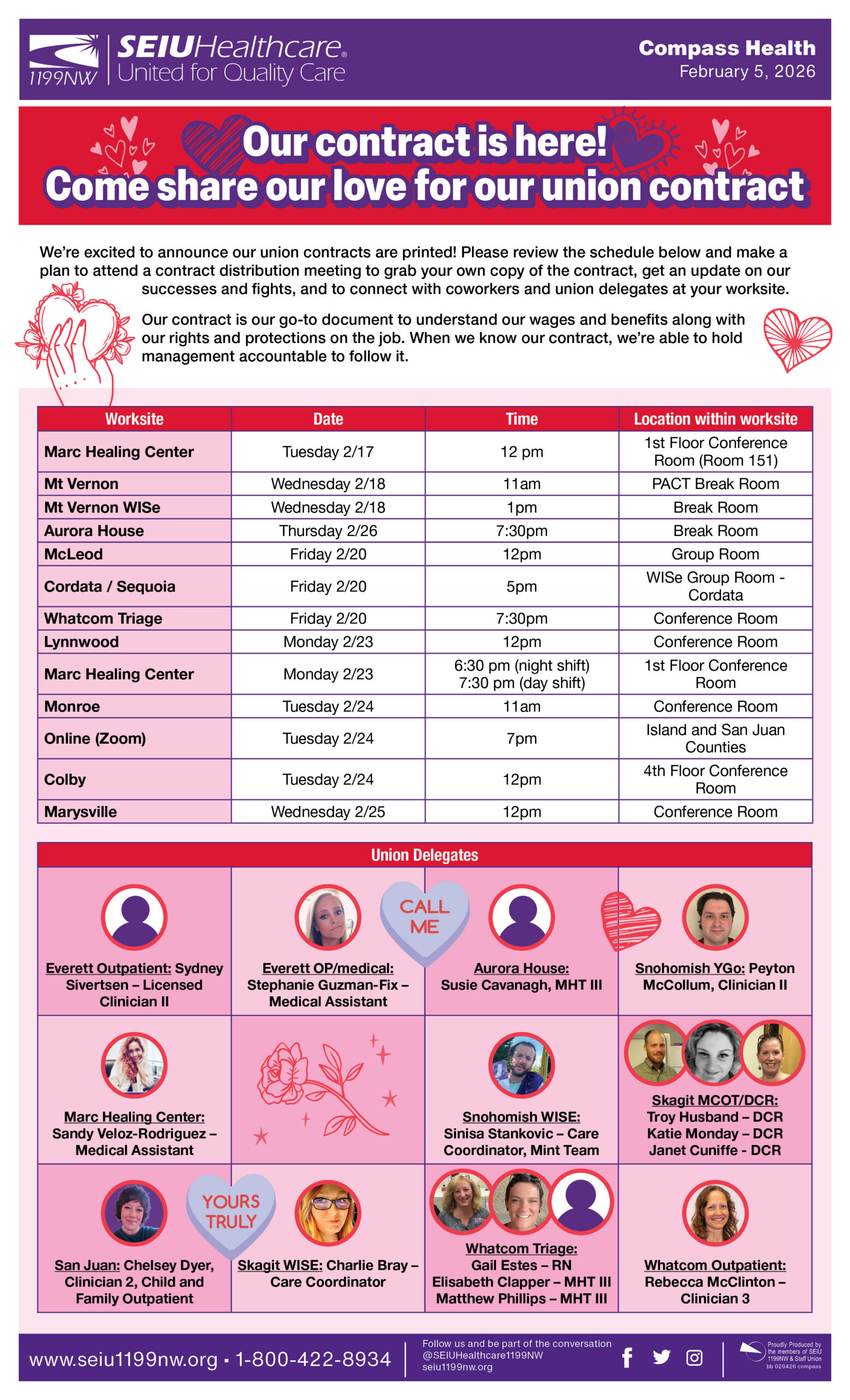 Our contract is here! Come share our love for our union contract