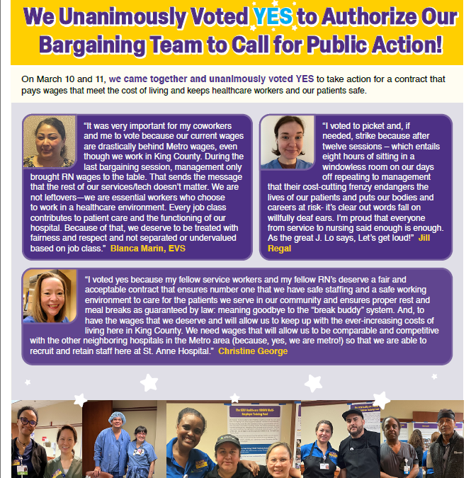 We Unanimously Voted YES to Authorize Our Bargaining Team to Call for Public Action!