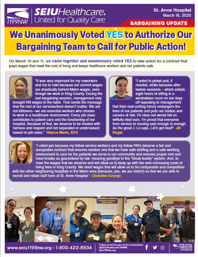We Unanimously Voted YES to Authorize Our Bargaining Team to Call for Public Action!