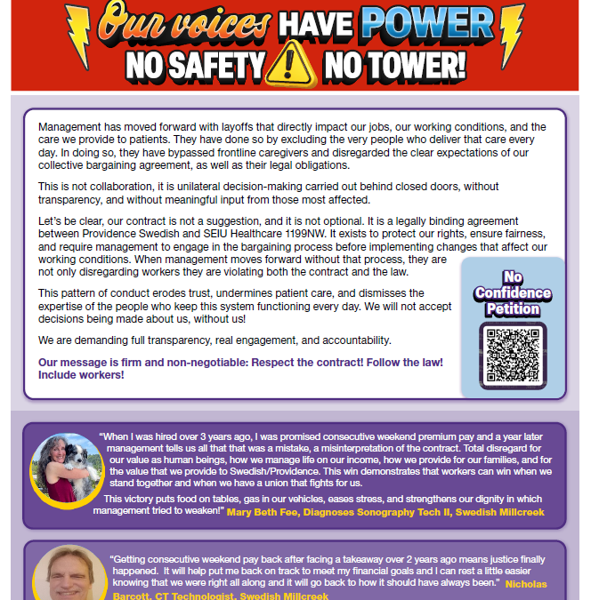 Our Voices Have Power! No Safety, No Tower!