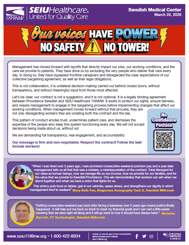 Our Voices Have Power! No Safety, No Tower!