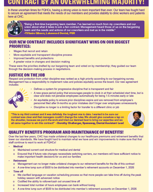 Members Voted YES to Ratify Our New Contract by an Overwhelming Majority!