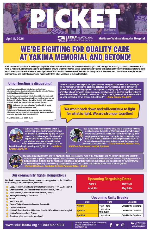 We're FIghting For Quality Care at Yakima Memorial and Beyond!