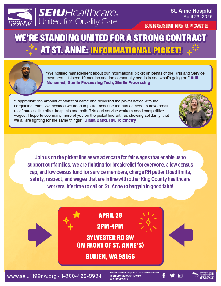 We’re Standing United for a Strong Contract at St. Anne: Informational Picket!
