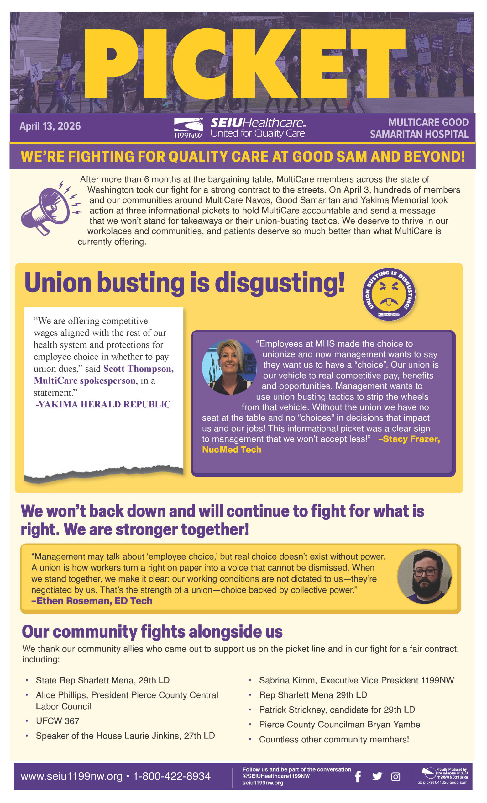 WE’RE FIGHTING FOR QUALITY CARE AT GOOD SAM AND BEYOND!