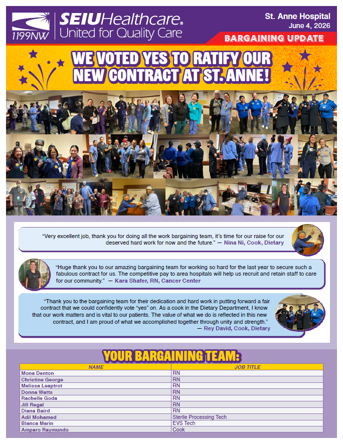 We Voted YES to Ratify our New Contract at St. Anne!