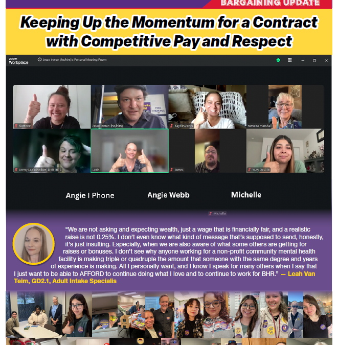 Keeping Up the Momentum for a Contract with Competitive Pay and Respect